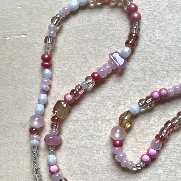 *sold* HANDMADE GLASS NECKLACE | Glass Chunkies One of a Kind Readymade Necklace - Picture 3 of 9